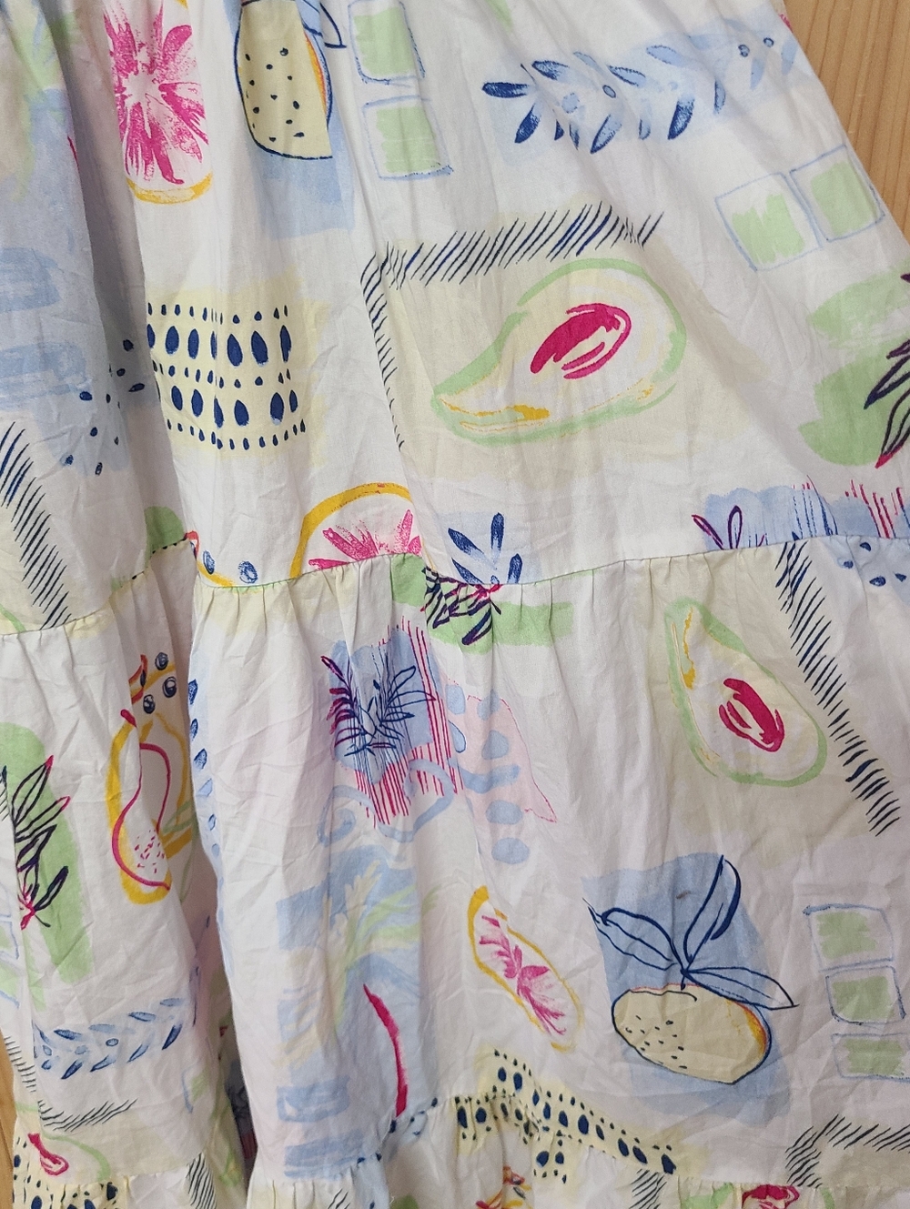 crown & ivy White With Colorful Fruit Dress 100%cotton - Picture 5 of 10